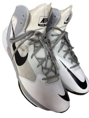 Nike Prime Hype White and Gray Low-Top Athletic Sneakers size 12